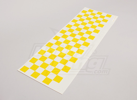 Decal Sheet Chequer Pattern Yellow/Clear 590mmx180mm