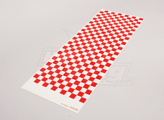Decal Sheet Small Chequer Pattern Red/Clear 590mmx180mm