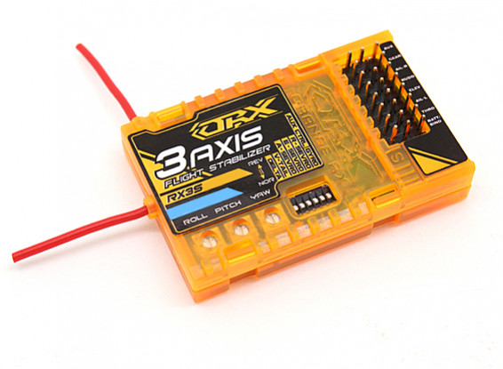 OrangeRX RX3S 3-Axis Flight Stabilizer w/DSM2 Compatible 6CH 2.4Ghz Receiver