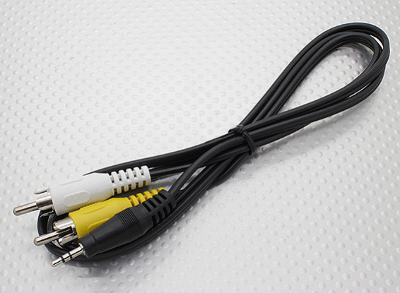 2.5mm to Male Mono RCA A/V Plugs Adaptor Lead (1000mm)