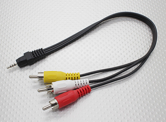 2.5mm to Male Stereo RCA A/V Plugs Adaptor Lead (300mm)