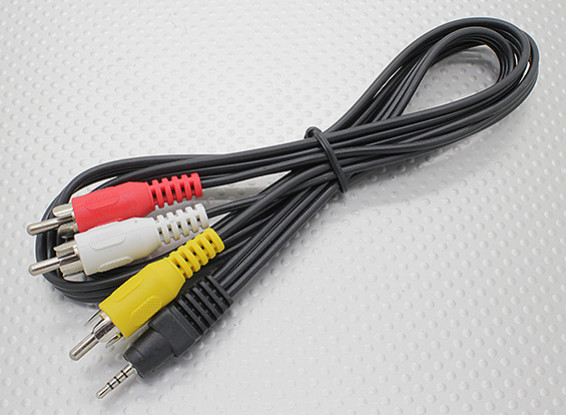 2.5mm to Male Stereo RCA A/V Plugs Adaptor Lead (1000mm)