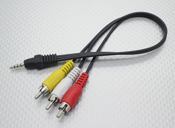 3.5mm to Male Stereo RCA A/V Plugs Lead (300mm)