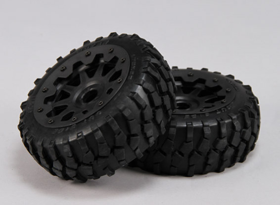Front Macaam Tires/Wheels Complete Set - 1/5 Baja 260 and 260S
