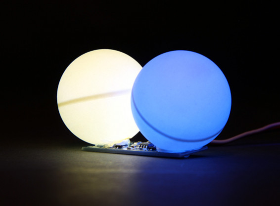 Twin LED PCB Strobe Alternating Blue and White 3.3~6.0V with Twin Ball Diffuser