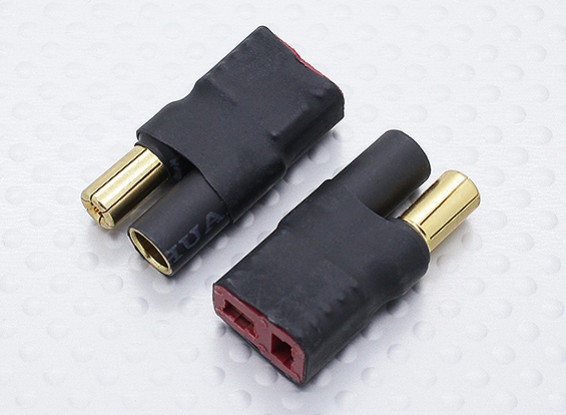 5.5mm Bullet Connector to T-Connector Battery Adapter Lead (2pc)
