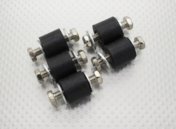 Anti Vibration Rubber Mounting Blocks  - M6 x D18 x H16mm - (5pc)