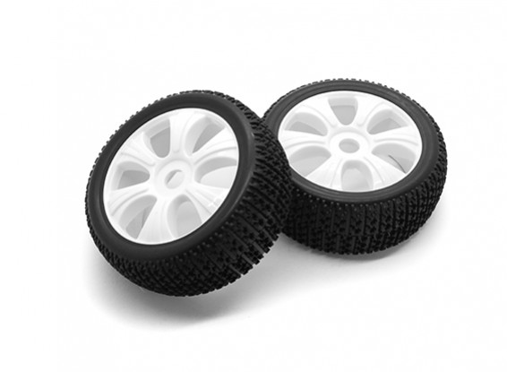 HobbyKing 1/8 Scale T Block Y Spoke Wheel/Tire 17mm Hex (White)