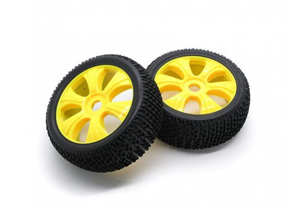 HobbyKing 1/8 Scale T Block Y-Spoke Wheel/Tire 17mm Hex (Yellow)