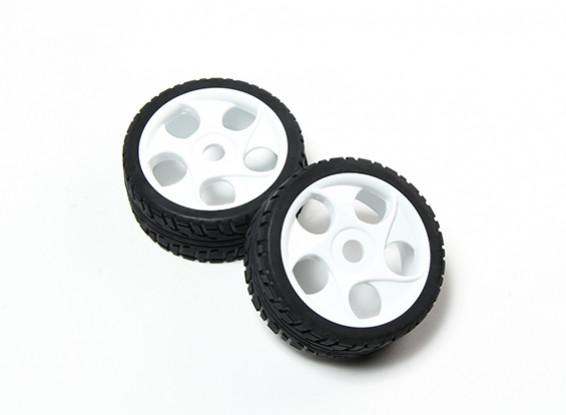 HobbyKing® 1/8 Star Spoke White Wheel & On-road Tire 17mm Hex (2pc)