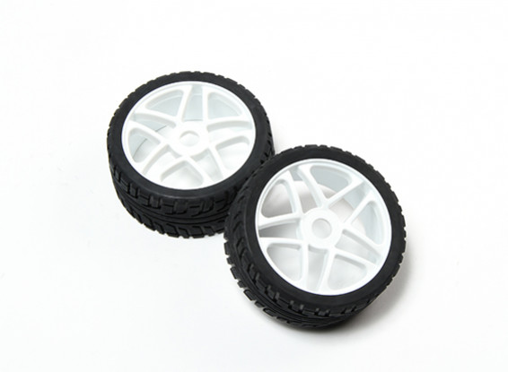 HobbyKing® 1/8 Star White Wheel & On-road Tire 17mm Hex (2pc)