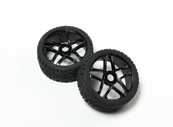 HobbyKing® 1/8 Star Black Wheel & On-road Tire 17mm Hex (2pc)