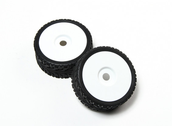 HobbyKing® 1/8 Buggy Dish White Wheel & On-road Tire 17mm Hex (2pc)