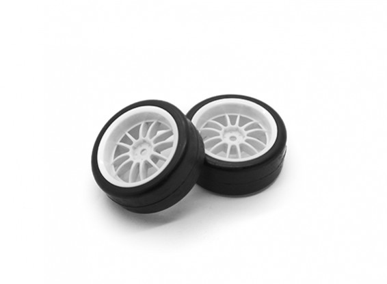 HobbyKing 1/10 Wheel/Tire Set Y-Spoke (White) Rear RC Car 26mm (2pcs)