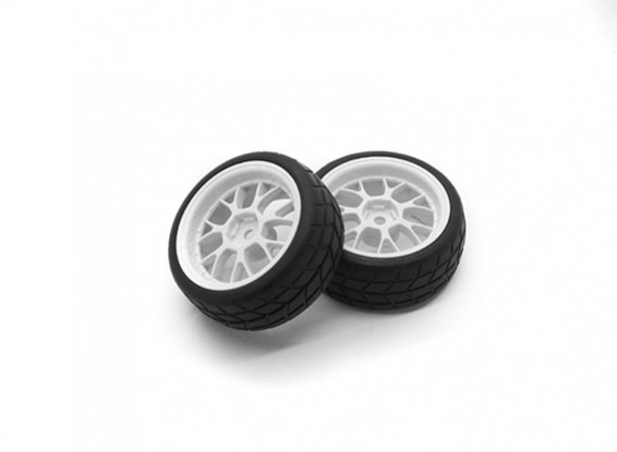 HobbyKing 1/10 Wheel/Tire Set VTC Y Spoke Rear(White) RC Car 26mm (2pcs)