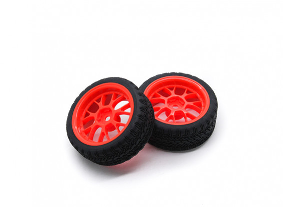 HobbyKing 1/10 Wheel/Tire Set AF Rally Y-Spoke(Red) RC Car 26mm (2pcs)