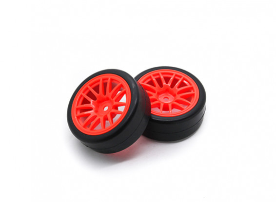 HobbyKing 1/10 Wheel/Tire Set Y-spoke (Red) RC Car 26mm (2pcs)