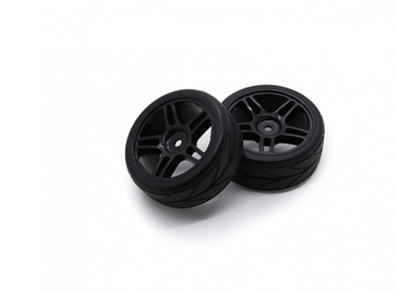 HobbyKing 1/10 Wheel/Tire Set VTC Star Spoke(Black) RC Car 26mm (2pcs)