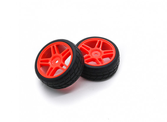 HobbyKing 1/10 Wheel/Tire Set VTC Star Spoke(Red) RC Car 26mm (2pcs)