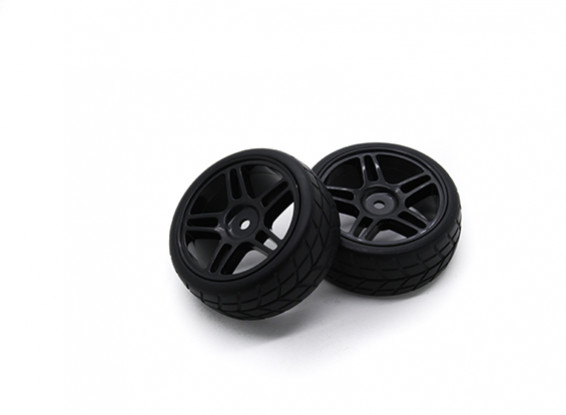 HobbyKing 1/10 Wheel/Tire Set VTC Star Spoke(Black) RC Car 26mm (2pcs)