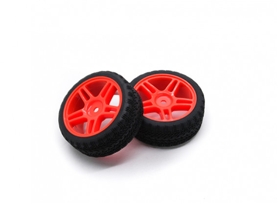 HobbyKing 1/10 Wheel/Tire Set AF Rally Star Spoke(Red) RC Car 26mm (2pcs)