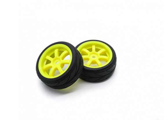 HobbyKing 1/10 Wheel/Tire Set VTC 6 Spoke(Yellow) RC Car 26mm (2pcs)