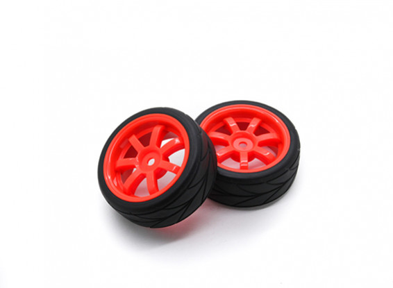 HobbyKing 1/10 Wheel/Tire Set VTC 6 Spoke(Red) RC Car 26mm (2pcs)