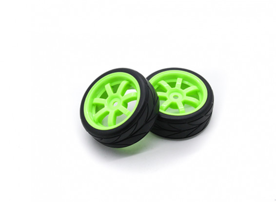 HobbyKing 1/10 Wheel/Tire Set VTC 6 Spoke(Green) RC Car 26mm (2pcs)