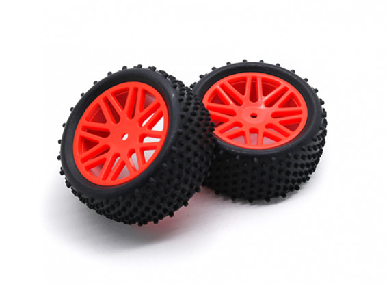 HobbyKing 1/10 Aerator Y-Spoke Rear (Red) Wheel/Tire 12mm Hex (2pcs/Bag)