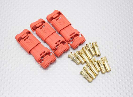 4mm RCPROPLUS Supra X Gold Bullet Polarised Battery Connectors (3pc)