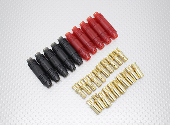 5mm RCPROPLUS Supra X Gold Bullet Polarised Battery Connectors (10 pairs)