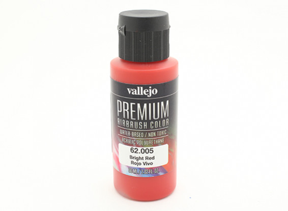 Vallejo Premium Color Acrylic Paint - Bright Red (60ml) 62.005