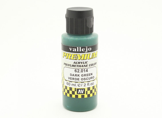 Vallejo Premium Color Acrylic Paint - Dark Green (60ml) 62.014