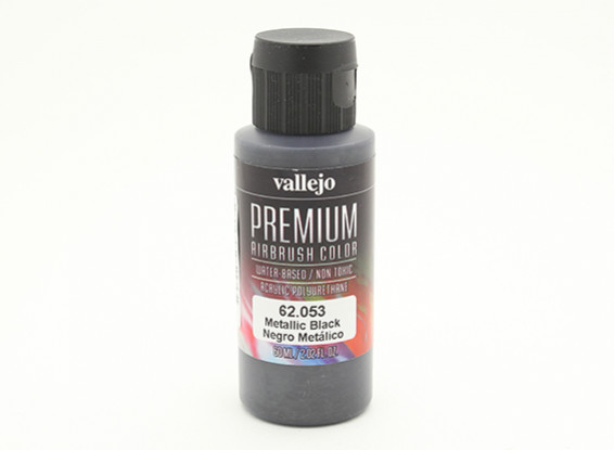 Vallejo Premium Color Acrylic Paint - Metallic Black (60ml) 62.053