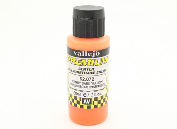 Vallejo Premium Color Acrylic Paint - Candy Dark Yellow (60ml) 62.072