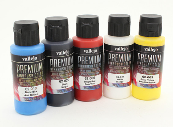 Vallejo Premium Color Acrylic Paint - Basic Opaque Selection (5 x 60ml)