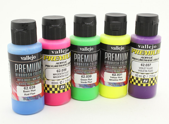 Vallejo Premium Color Acrylic Paint - Fluo Color Section (5 x 60ml)