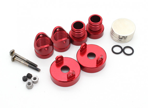 Invisible Aluminum Body Mount Posts (2pcs) Red