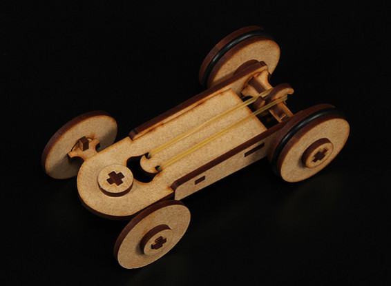 Rubber Band Car Laser Cut Wood Model (Kit)