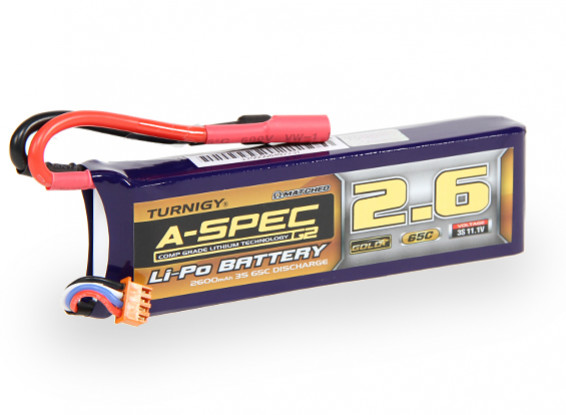 Turnigy nano-tech A-SPEC G2 2600mah 3S 65~130C Lipo Pack