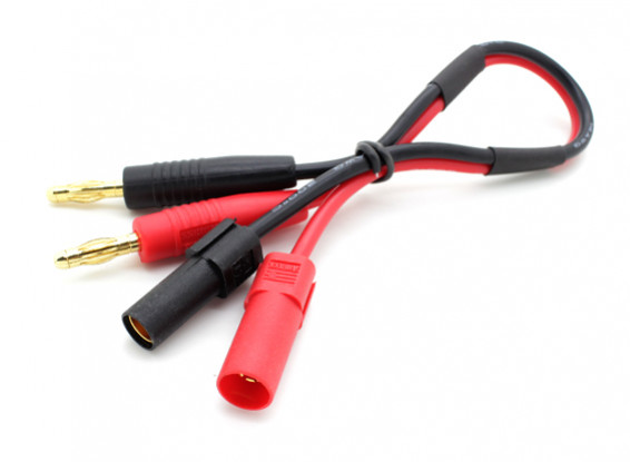 XT150 Charge lead w/6mm Gold Connectors- Red and Black (1pc)
