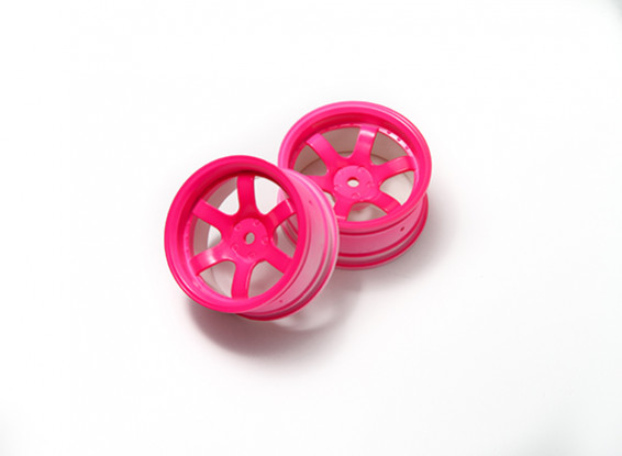 1:10 Rally Wheel 6-Spoke Neon Pink (6mm Offset)