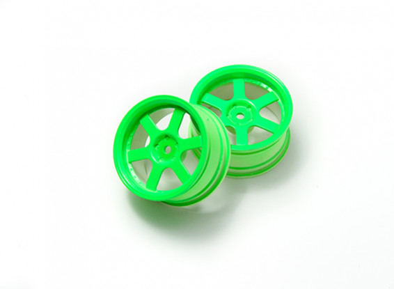 1:10 Rally Wheel 6-Spoke Neon Green (3mm Offset)
