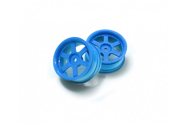 1:10 Rally Wheel 6-Spoke Fluorescent Blue (3mm Offset)