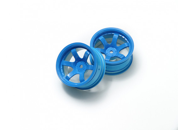 1:10 Rally Wheel 6-Spoke Fluorescent Blue (9mm Offset)