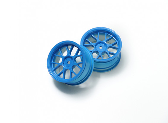1:10 Wheel Set 'Y' 7-Spoke Fluorescent Blue (3mm Offset)