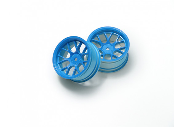1:10 Wheel Set 'Y' 7-Spoke Fluorescent Blue (6mm Offset)