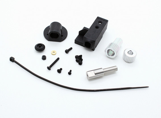 RotorBits Servo Mount Set w/Gear (Black)