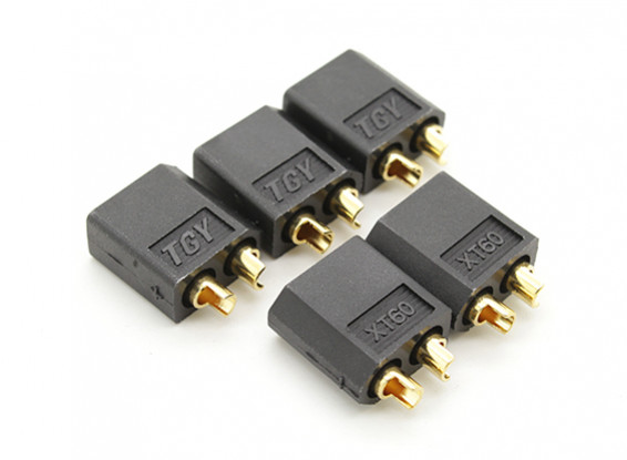 Black XT60 Male Connectors (5pcs)
