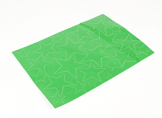 Star Pattern Self Adhesive Decal Set 420 x 300mm (Green) (1pc)